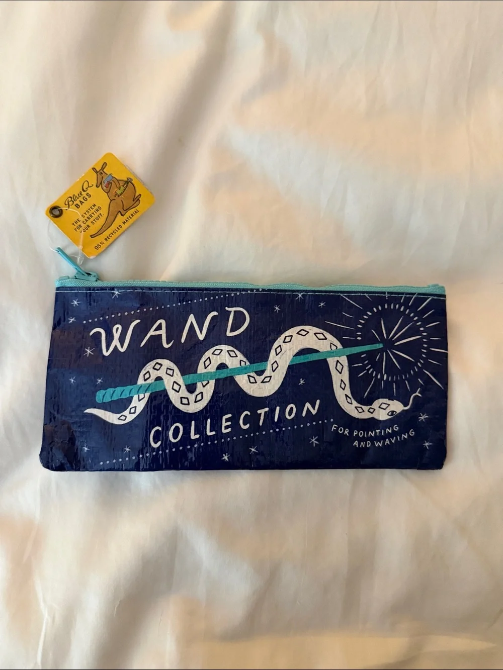 Blue Q Wand Collection Blue Canvas Pencil Case
